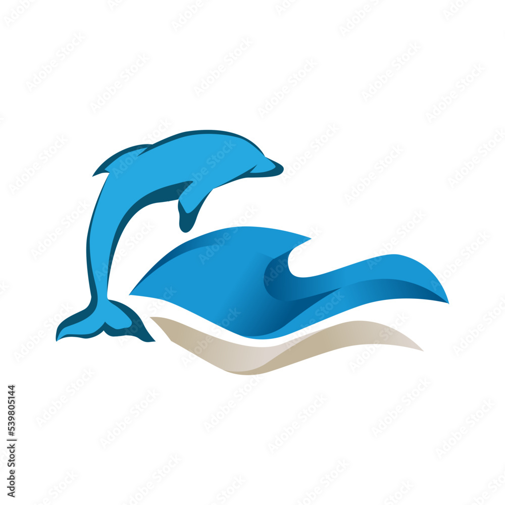 Obraz premium dolphin and blue ocean waves