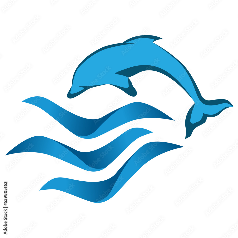 Obraz premium dolphin and blue ocean waves