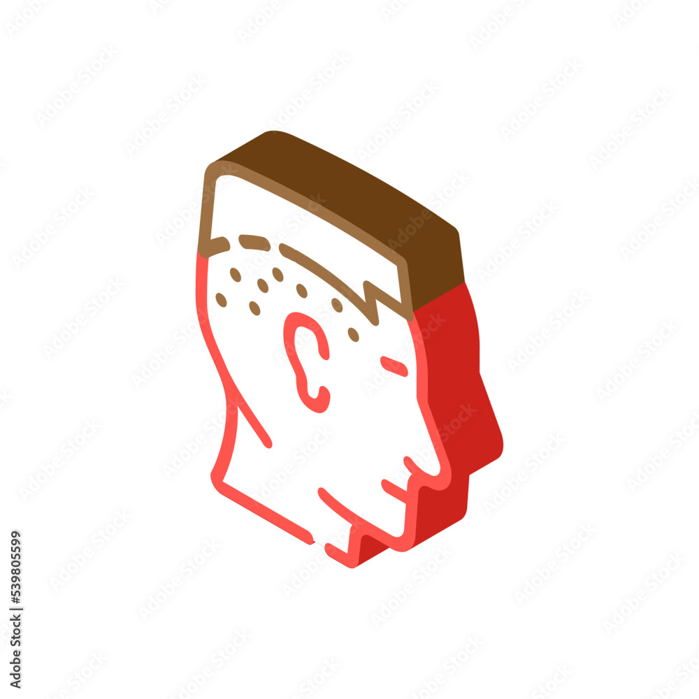 flat top hairstyle male isometric icon vector. flat top hairstyle male sign. isolated symbol illustration