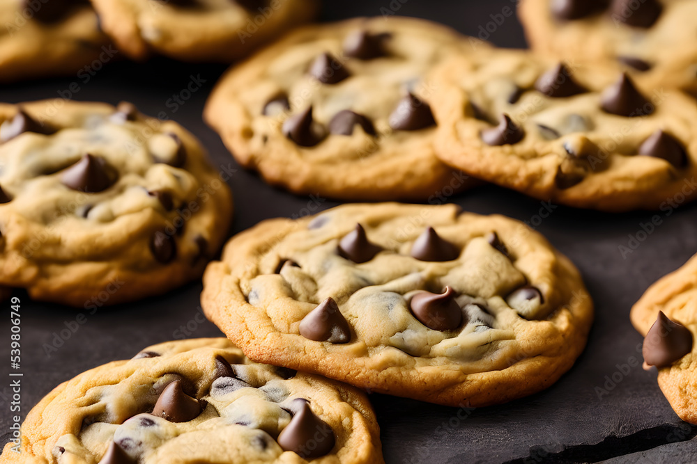 chocolate chip cookies, crunchy baked food item, a sweet snack