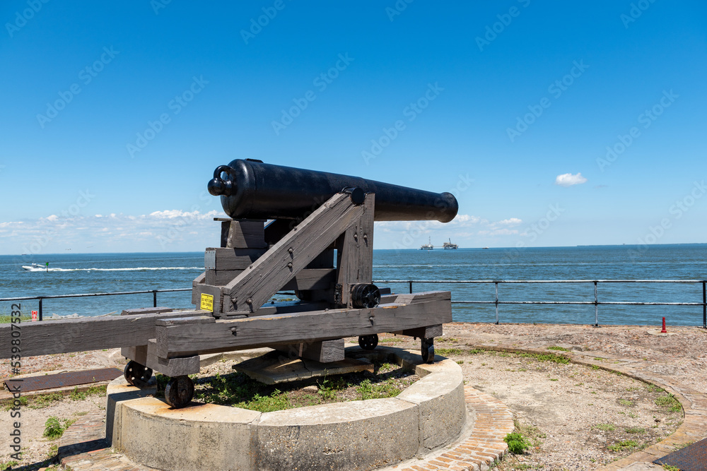 Cannon Historic Fort Gaines at Dauphin Island in Alabama Cannon Historic Fort Gaines at Dauphin Island in Alabama
