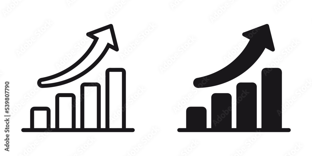 ofvs192 OutlineFilledVectorSign ofvs - growth chart vector icon . column graph sign . isolated transparent . black outline and filled version . AI 10 / EPS 10 . g11531 - obrazy, fototapety, plakaty 