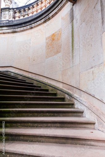 Old stone stairway on a win...