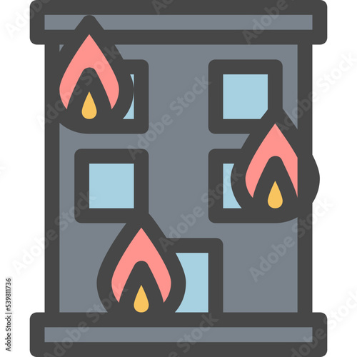hotel fire burning icon