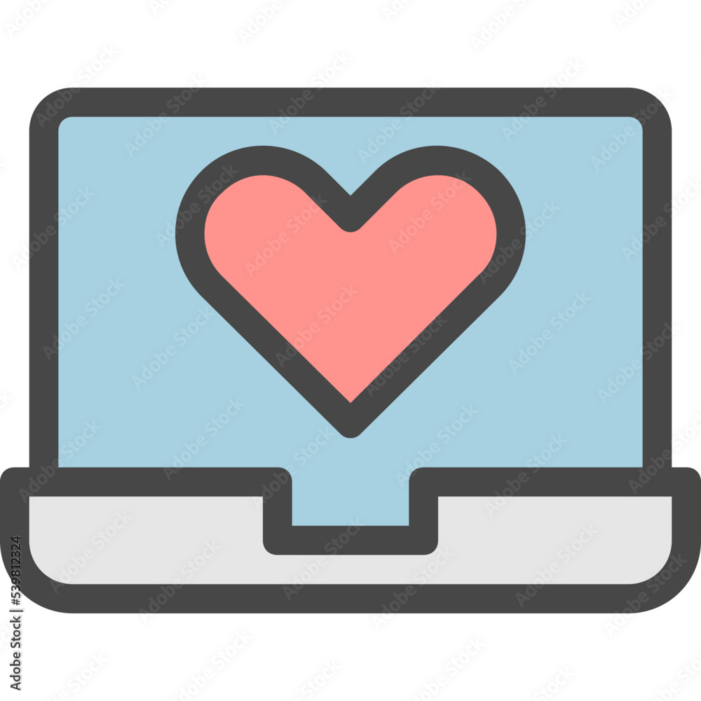 laptop love icon