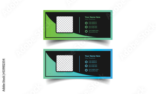 Email signature design or email footer and personal social media cover template