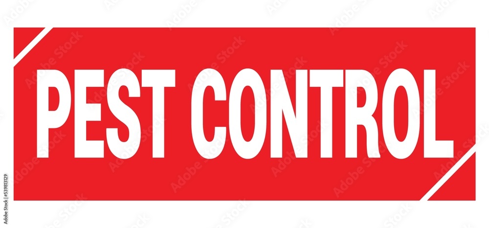 PEST CONTROL text written on red stamp sign. PEST CONTROL text written on red stamp sign.