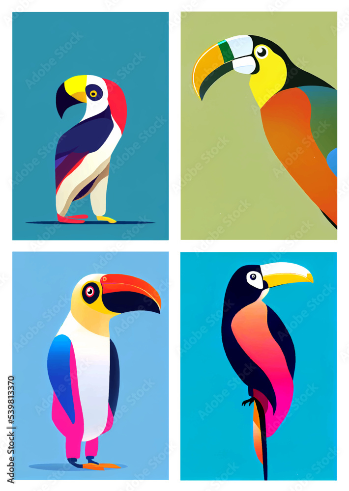 Naklejka premium Tucan Illustrationen