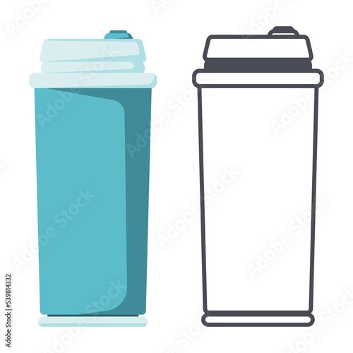 Travel tumbler vector cartoon illustration and icon isolated on a white background.