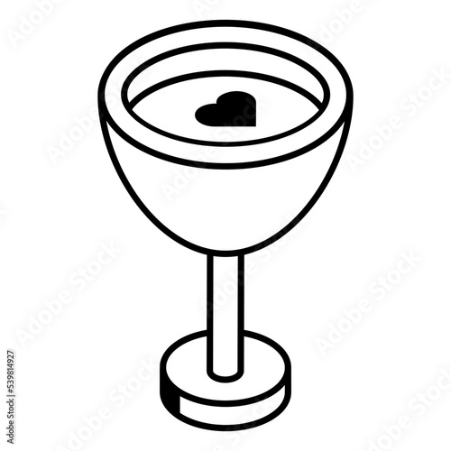 A gold chalice linear icon download