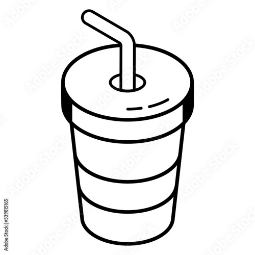 A disposable drink line icon