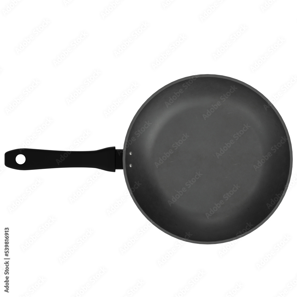 3D rendering illustration of a frying pan 3D rendering illustration of a frying pan