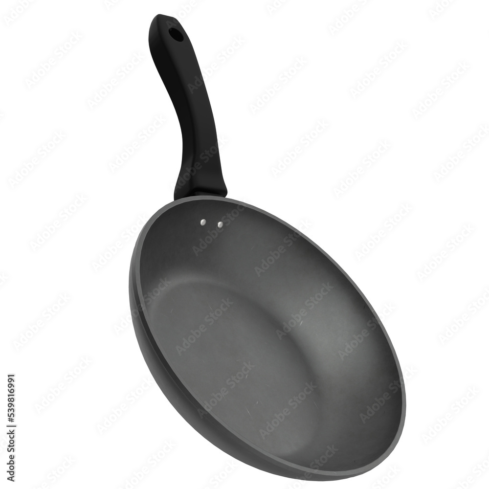 3D rendering illustration of a frying pan 3D rendering illustration of a frying pan