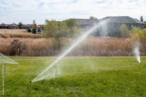 winterizing a irrigation sprinkler system by blowing pressurized air through to clear out water