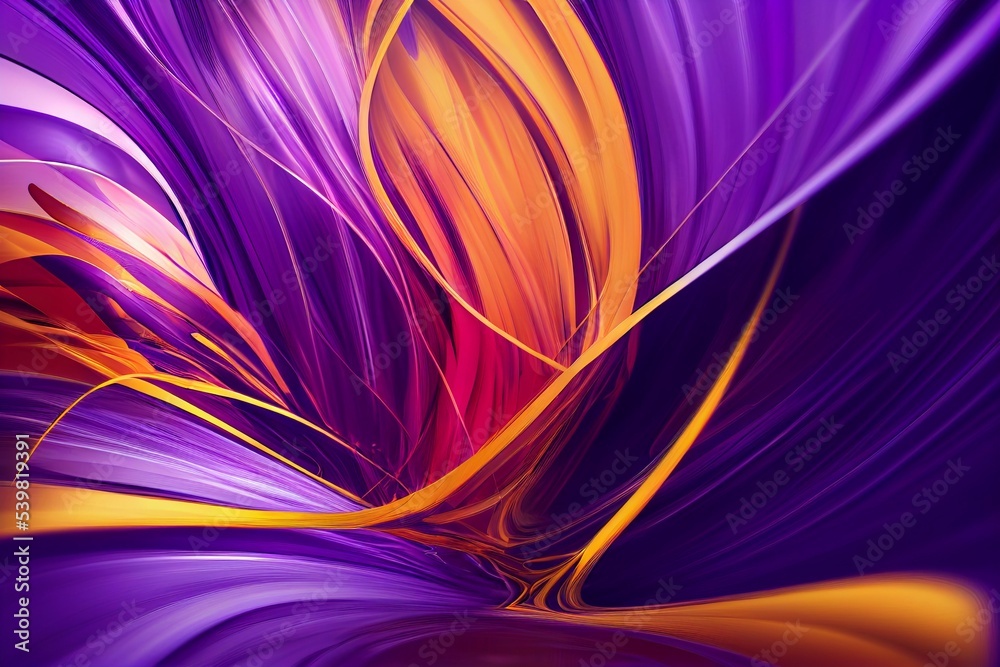 Computer generated orange and purple Halloween swirl abstract 3D  illustration background. . generated art. Stock Illustration | Adobe  Stock