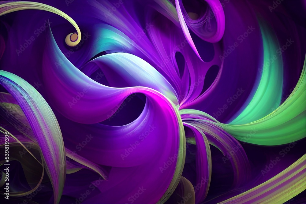 Abstract Background With Purple And Pink Swirls. 3d Illustration