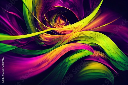 Computer generated swirl abstract 3D illustration background. A.I. generated art.