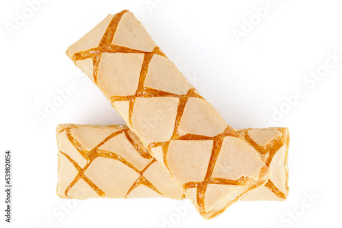 Wallpaper Mural Cookie Sfogliatine, glazed puff pastry biscuits. Italian dessert isolated on white. Close-up Torontodigital.ca