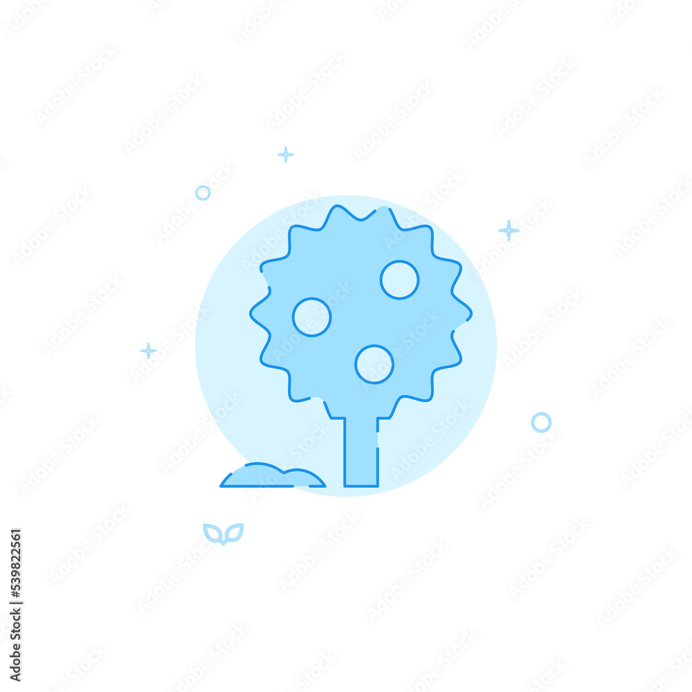 Apple tree vector icon. Flat illustration. Filled line style. Blue monochrome design. Editable stroke. Adjust line weight. Apple tree vector icon. Flat illustration. Filled line style. Blue monochrome design. Editable stroke. Adjust line weight.