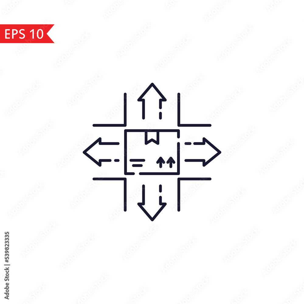 All region delivery line icon isolated sign symbol Vector All region delivery line icon isolated sign symbol Vector