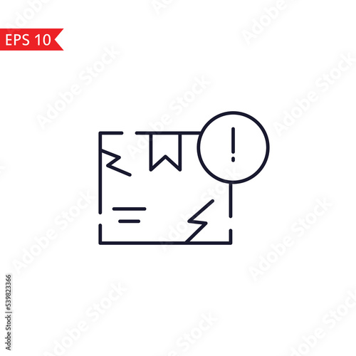 Broken box line icon isolated sign symbol Vector