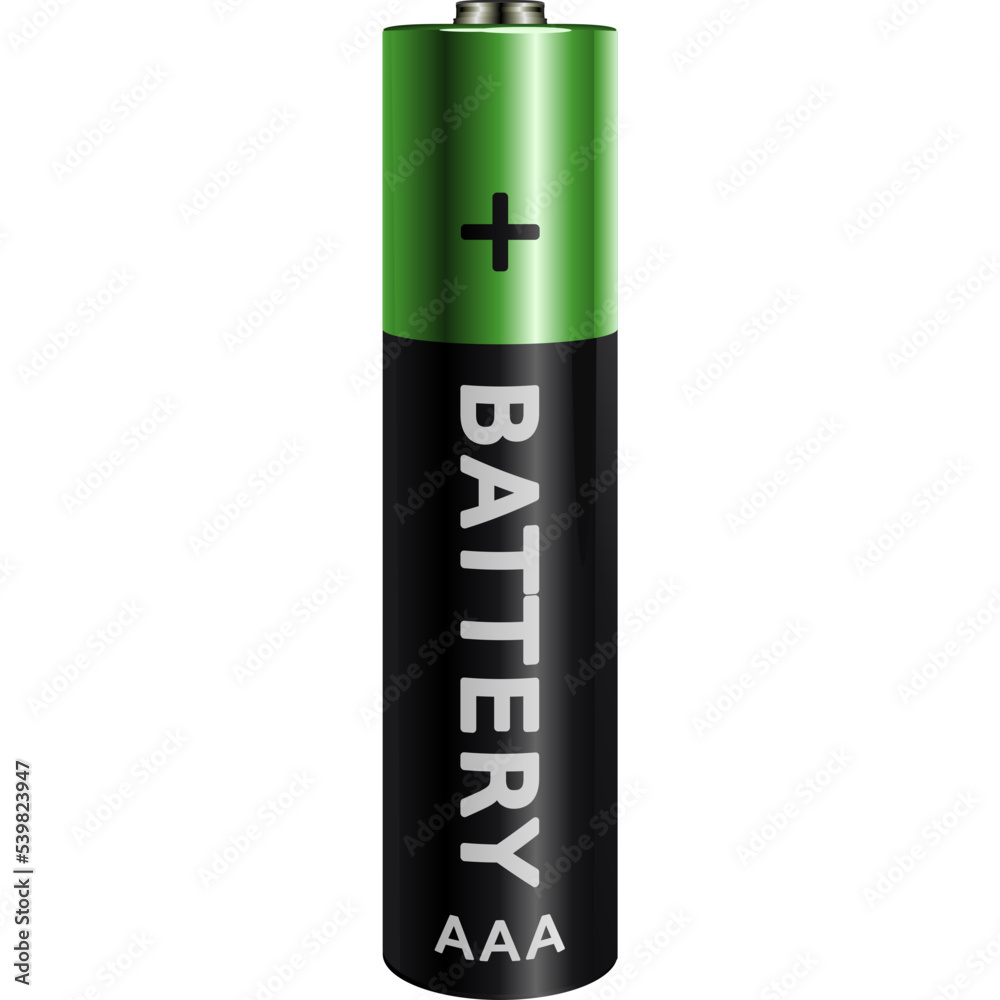 battery AAA black and green color vector - obrazy, fototapety, plakaty 