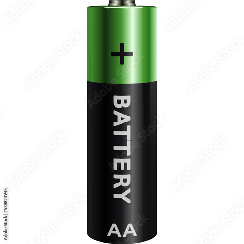 battery AA black and green color vector