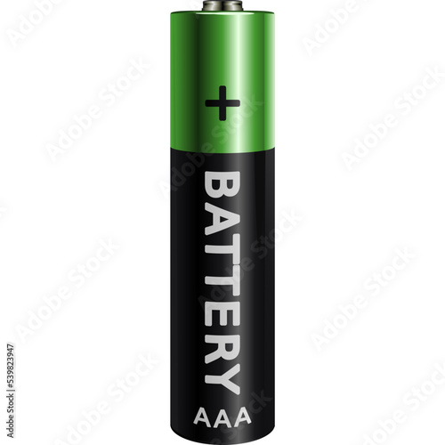 battery AAA black and green color vector