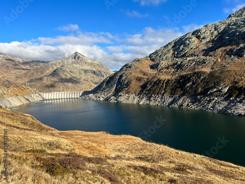 Artificial reservoir lake Lago di Lucendro or accumulation lake Lucendro in the Swiss alpine area of the St. Gotthard Pass (Gotthardpass), Airolo - Canton of Ticino (Tessin), Switzerland (Schweiz) © Mario
