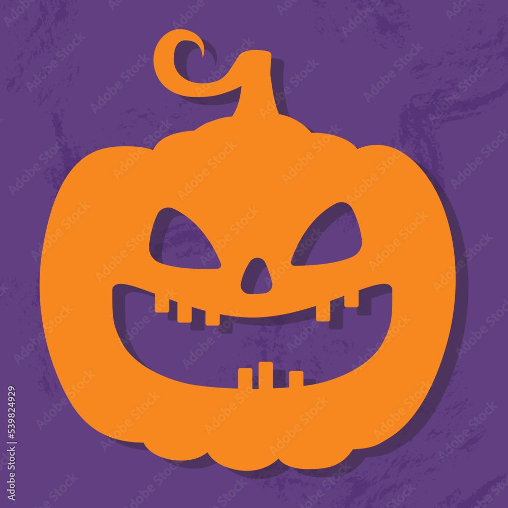 Fototapeta premium Design of creepy Halloween pumpkin icon. Jack-o-lantern.Vector
