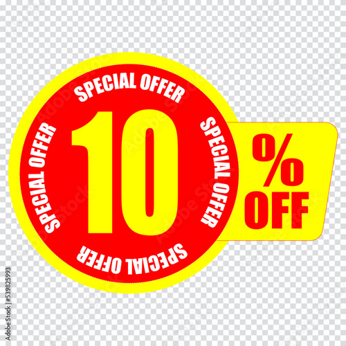 10 percent discount sign icon. Sale symbol. Special offer label