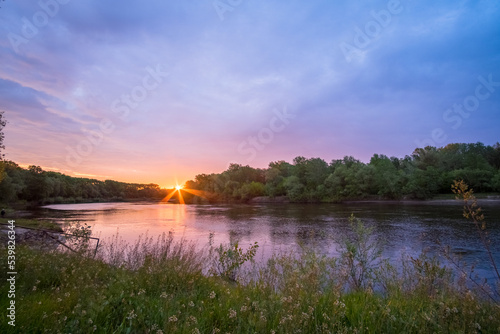 sunset over the river