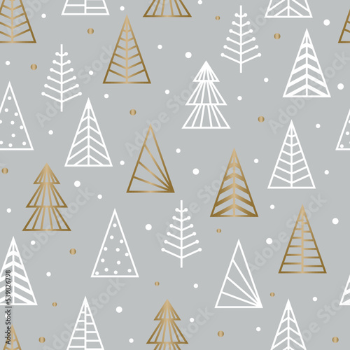 Seamless pattern with abstract Christmas trees. Wallpaper design. Vector illustration