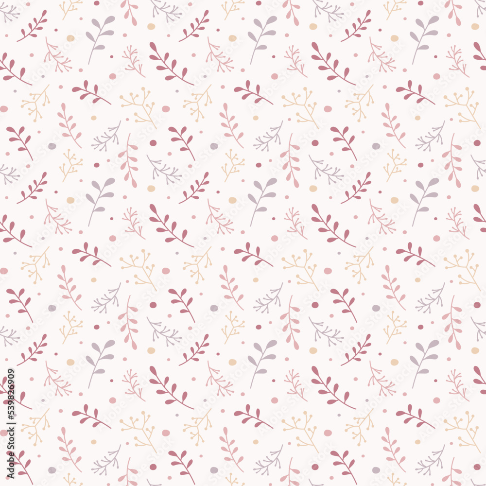 Christmas background with floral concept. Seamless pattern. Vector