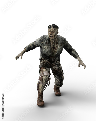 3D rendering of a fantasy horror story undead monster isolated on a transparent background.