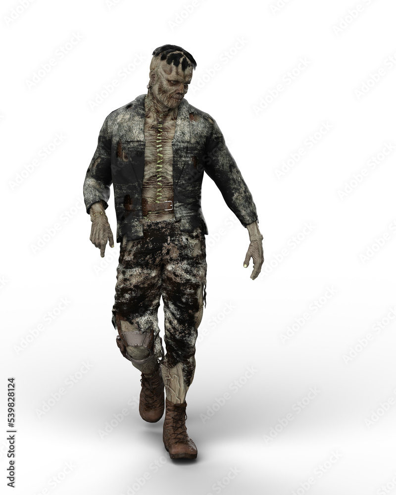 3D rendering of a fantasy monster horror story creature walking and looking to the side isolated on a transparent background. 3D rendering of a fantasy monster horror story creature walking and looking to the side isolated on a transparent background.