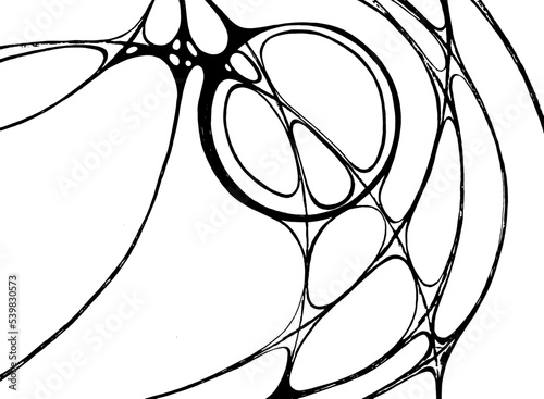 Neuron cells or nerve cells abstract black and white artwork. photo