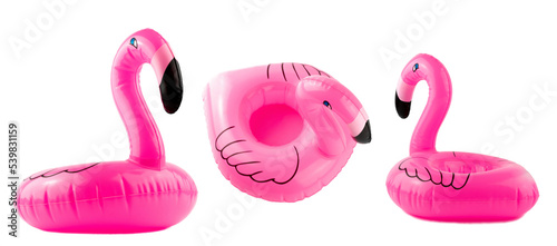 Flamingo icon. Pink pool inflatable flamingo for summer beach isolated on white background. Trendy summer concept.