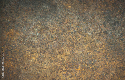 Photo of the texture of a rusty metal sheet of iron. Background of metal in the centers of corrosion. A rusty sheet of armor.