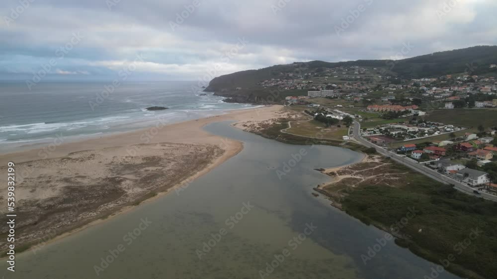 The aerial view of the Atlantic Coast of Galicia in Spain The aerial view of the Atlantic Coast of Galicia in Spain