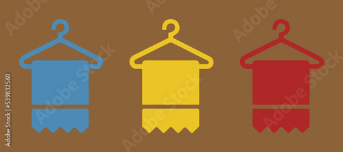 towel icon on hanger, vector illustration