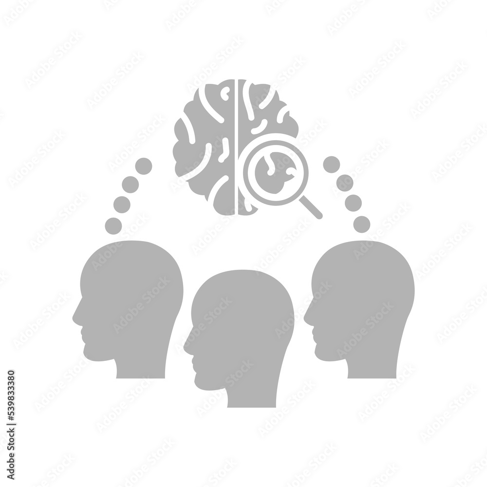 collective idea icon, brain, vector illustration