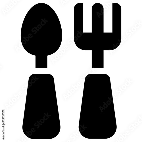 spoon fork line icon