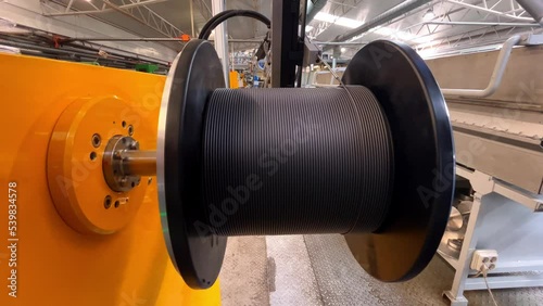 Plastic cable production in coils, filament industrial plant