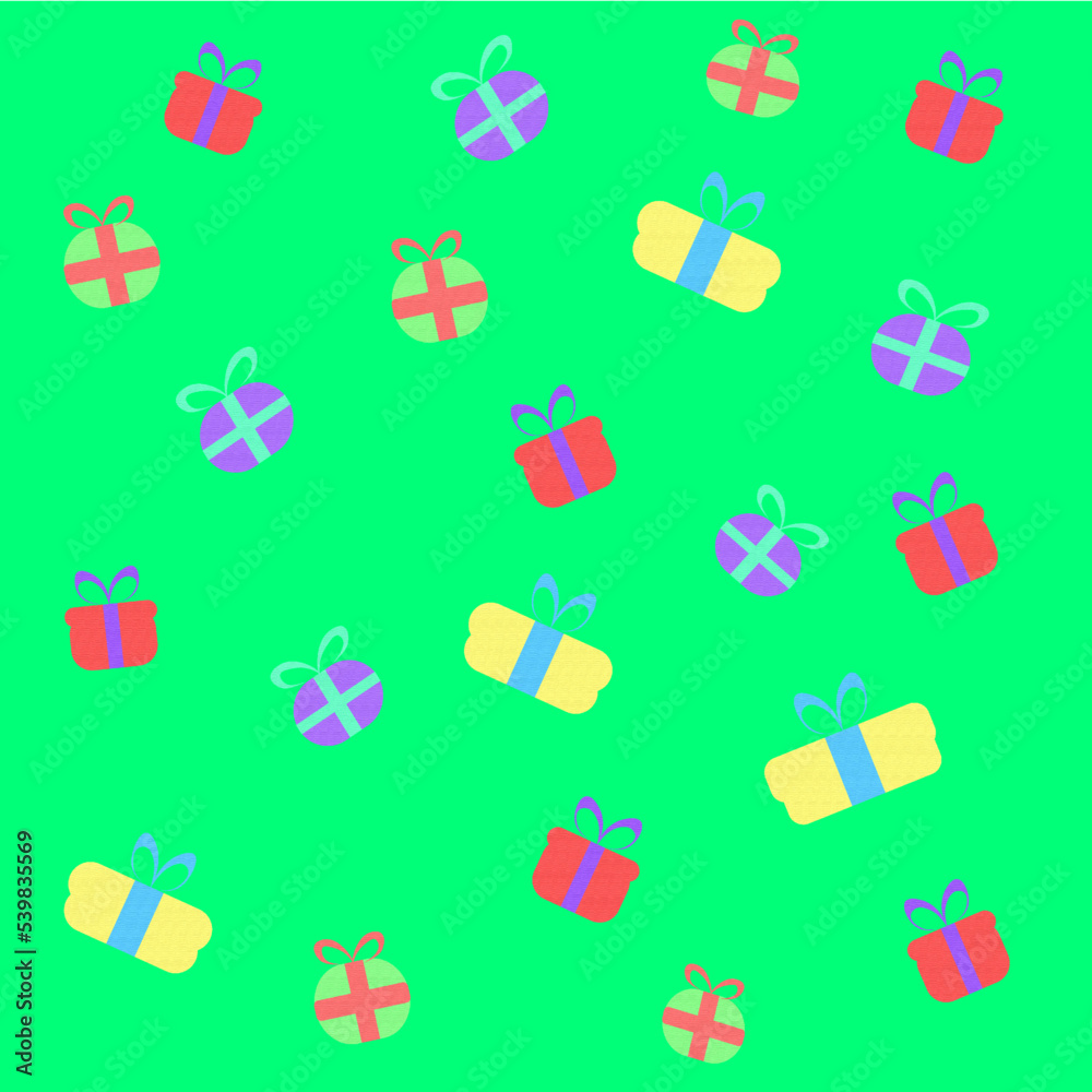 NAVIDAD, FONDO VERDE, REGALOS, ESTAMPADO DE REGALOD, ESTAMPADO DE NAVIDAD, REGALOS PARA LA NAVIDAD