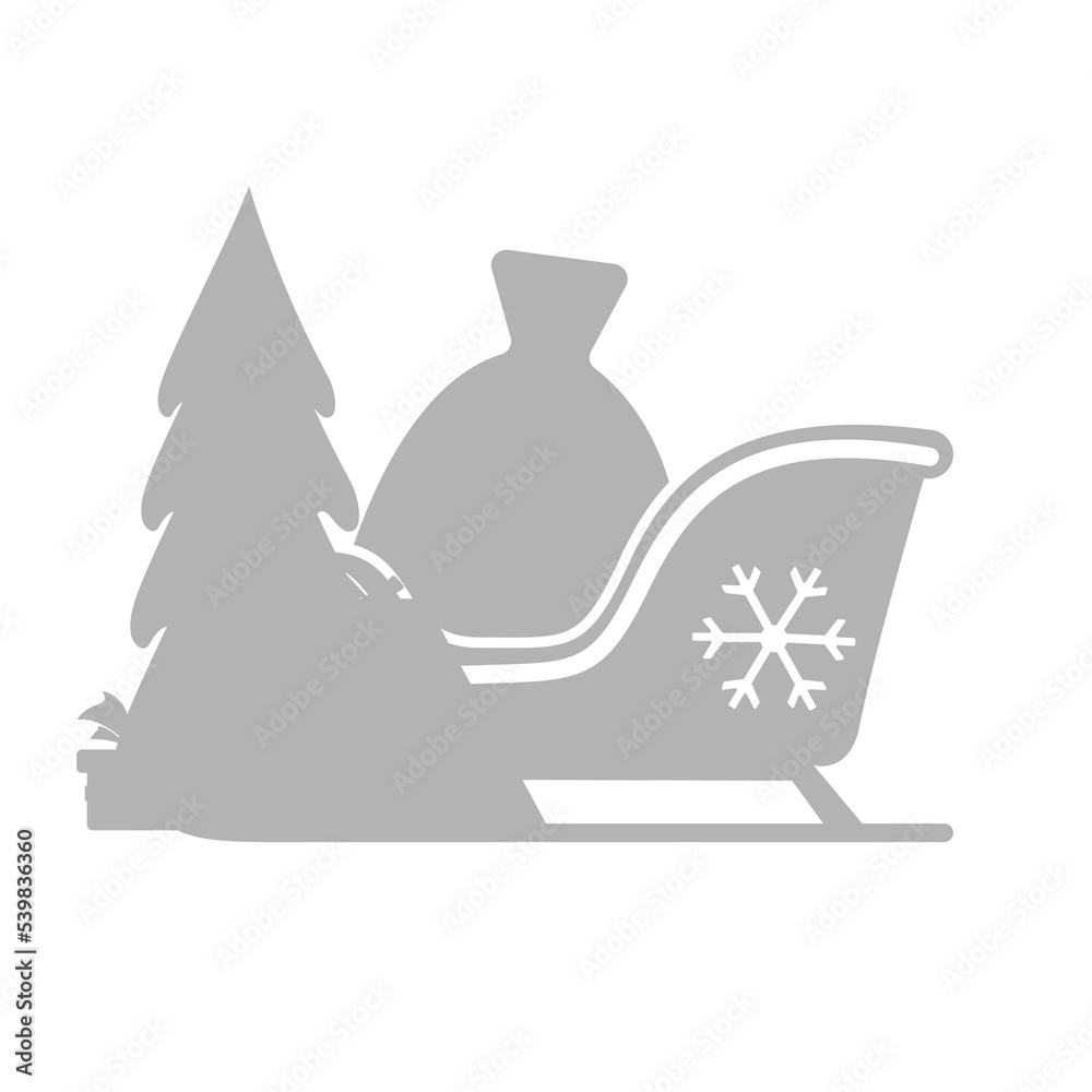 Santa Claus sleigh icon, holiday concept, vector illustration