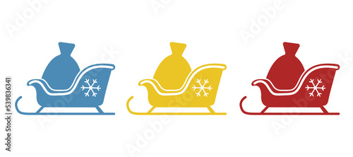Santa Claus sleigh icon, holiday concept, vector illustration