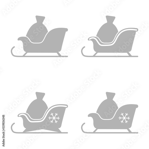 Santa Claus sleigh icon, holiday concept, vector illustration