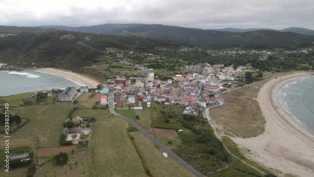 The aerial view of the Atlantic Coast of Galicia in Spain The aerial view of the Atlantic Coast of Galicia in Spain