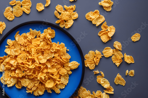 Vászonkép cornflakes, a light food item for breakfast, good for dieters